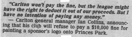 1987 - Ian Collins quote (08/04/87).