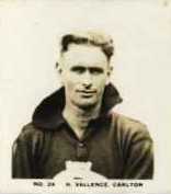 Harry Vallence Cigarette Card.