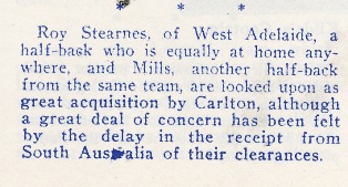 1912 - Blues recruit Paddy Mills.Pic: Football Record.