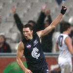 Ryan Houlihan celebrates a goal Round 11 2010