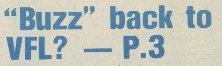 1985 - Bosustow coming back to the VFL? (15/08/85).