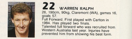 1985 - Warren Ralph.