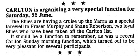 1991 - Function for retiring Blues Murphy & Robertson.Inside Football.