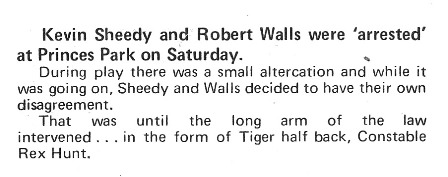1973 Rd 17 - Walls & Sheedy clash.Inside Football.