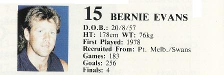 1988 - Bernie Evans.