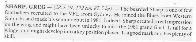 1982 Profile - Greg Sharp.