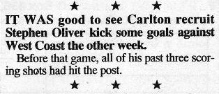 1993 Rd 14 - Good to see Oliver had his kicking boots on.Inside Football.