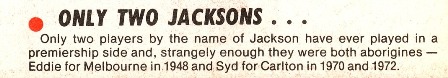 1976 - Only two Jacksons have played in premierships (18/09/76).