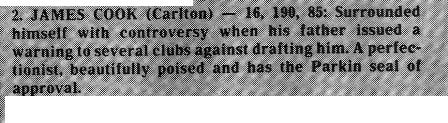 1990 Draft - James Cook.Inside Football.