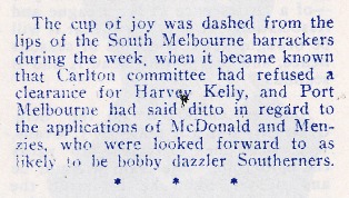 1912 - Blues block Harvey Kelly's clearance.Pic: Football Record.