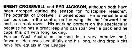 1969 - Brent Crosswell & Syd Jackson future stars.