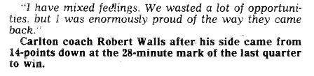 1988 Rd 20 - Walls quote on comeback win.Inside Football.
