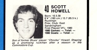 1980 1st Semi Final - Debutant Scott Howell.
