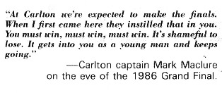 1986 GF - Mark Maclure quote.Inside Football.