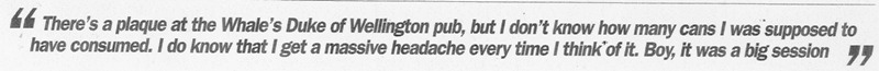 Perovic quote on his beer can drinking episode.