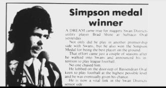1983 - Future Blue; Simpson Medalist Brad Shine.