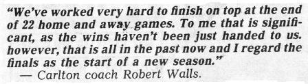 1987 Rd 22 - Robert Walls quote.