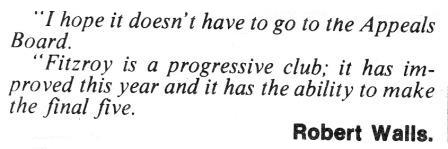 1978 Walls quote on joining Fitzroy 18/05/78.