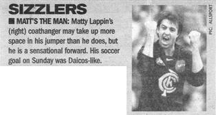 2001 Rd 18 - Matty Lappin on fire.
