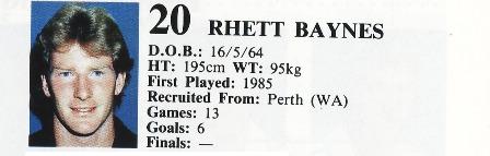 1986 - Rhett Baynes.