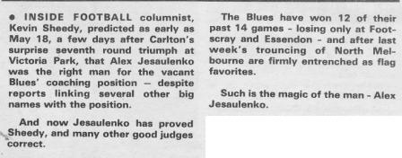 1978 Jezza right man for the job - Sheedy (24/08/78)