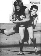 1975 Rd 14 - Rod Ashman marks strongly.Pic: Football Life.