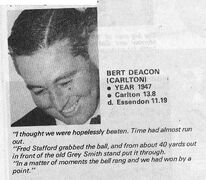 1947 GF - Bert Deacon on what he remembers the most.Pic: Football Life.