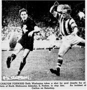 1951 Rnd 10 v North Melbourne Keith Warburton 1951 Keith Warburton v North Melbourne Rnd 10 Age July 02
