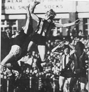 1981 Round 16 - Fitzy & Peter Moore in a ruck duel.