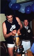 1970 GF - Percy Jones fills up the cup.Pic: Out of the Blue.