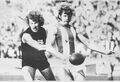 1973 Rd 2 - John O'Connell & Barry Davis jostle for the footy.Pic: Inside Football.