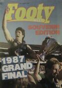 1987 - Stephen Kernahan being chaired with the cup.