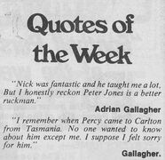1977 Adrian Gallagher quotes on retirement (09/06/77).