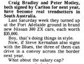 1985 - Bradley & Motley driving around in brand new cars (05/09/85).