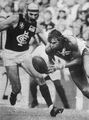 1986 Rd 6 - Doull about to tackle Capper.Pic: Inside Football