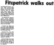1989 - Ex Blue Peter Fitzpatrick walks out on Sandy (15/03/89).Inside Football.