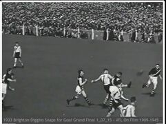 1933 Grand Final Diggins Shoots For Goal.