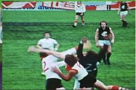 1974 Rd 17 - Peter Jones in a marking contest.