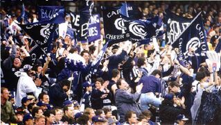 Blues Cheer Squad At The 1995 Grand Final.Edited image - originally submitted by Bombasheldon.