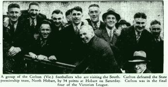 1936 Carlton players in Hobart 1936 Carlton players in Hobart Tassie Advocate October 12 p5