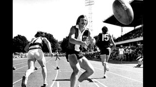 Phil Pinnell at a Footy Olympics event at Olympic Park.
