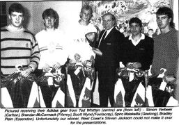 1989 - Simon Verbeek Rookie of the Year Nomination.Pic: Football Life.