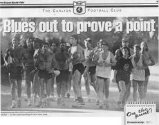 1995 - Carlton boys during Pre-season run (Jan 95).Pic: Inside Football.