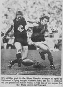 1972 GF - Robert Walls soccers through a goal.Pic: Inside Football.