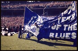 1970 GF - Big Nick bursting through the banner.