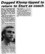 Klomp to coach Sturt in 1985?