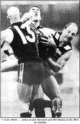 1992 Rd 12 - Jon Dorotich marks in front of Ablett.Pic: Inside Football.