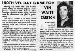 1975 - Vin Waite's 150th game.