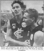 1990 Rd 8 - A happy Bassett & Reiniets.Pic: Inside Football.