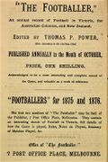 The Footballer advert 1877 The Footballer advert 1877 Image: SLV. Conway's Australian Cricket Annual